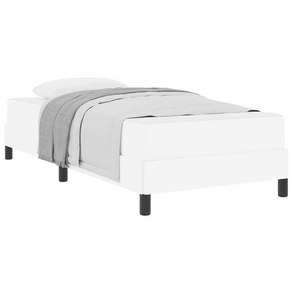 vidaXL Κρεβάτι Άλλο Καθαρό Λευκό 100 x 200 cm Τεχνητό δέρμα