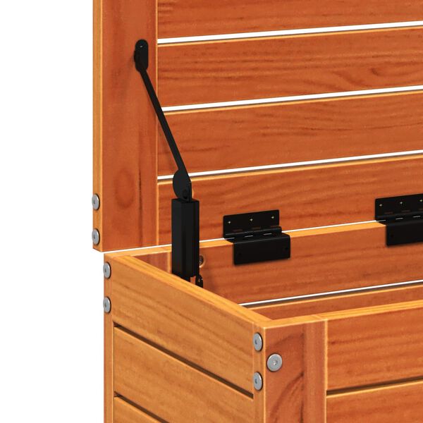 vidaXL Υποπόδιο Κήπου Καφέ Κεριού 62x31,5x52 εκ. Μασίφ Ξύλο Πεύκου