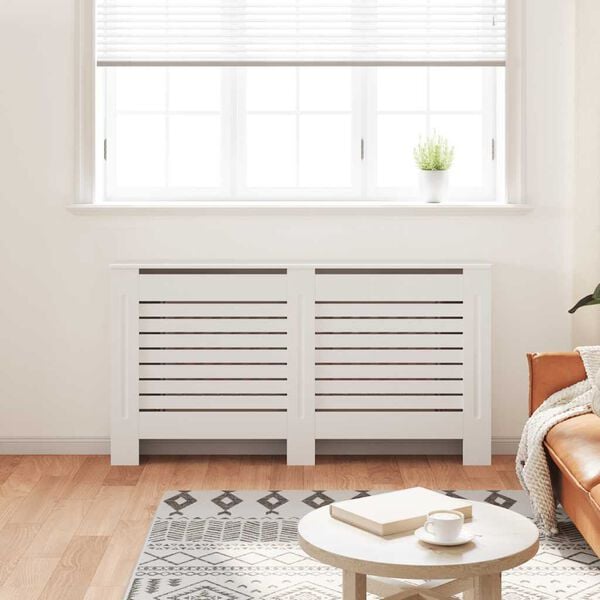 vidaXL Κάλυμμα Καλοριφέρ Λευκό 152 x 19 x 81,5 εκ. από MDF