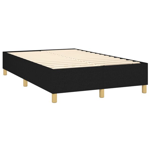 vidaXL Κρεβάτι Boxspring με Στρώμα Μαύρο 120x200 εκ. Υφασμάτινο