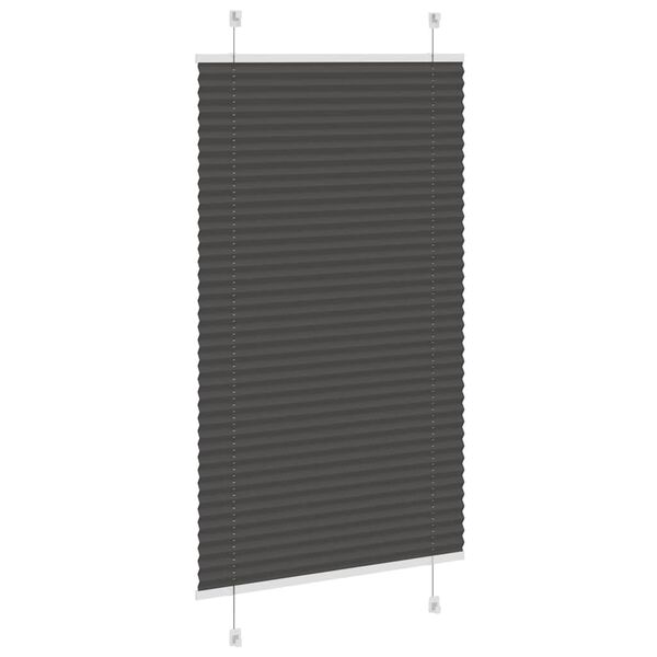 vidaXL Πλισέ περσίδα Μαύρο 75x150 cm Πλάτος υφάσματος 74,4 cm