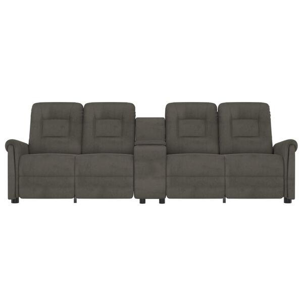 vidaXL Πολυθρόνα Μασάζ Τετραθέσια & Ποτηροθήκη Σκ. Γκρι