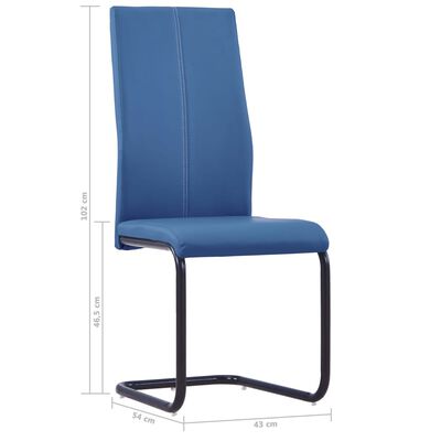 vidaXL Καρέκλες Τραπεζαρίας «Πρόβολος» 6 τεμ. Μπλε από Συνθετικό Δέρμα