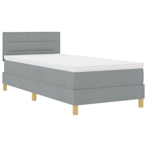 vidaXL Κρεβάτι box spring με στρώμα Ανοιχτό γκρι 90 x 190 cm ύφασμα