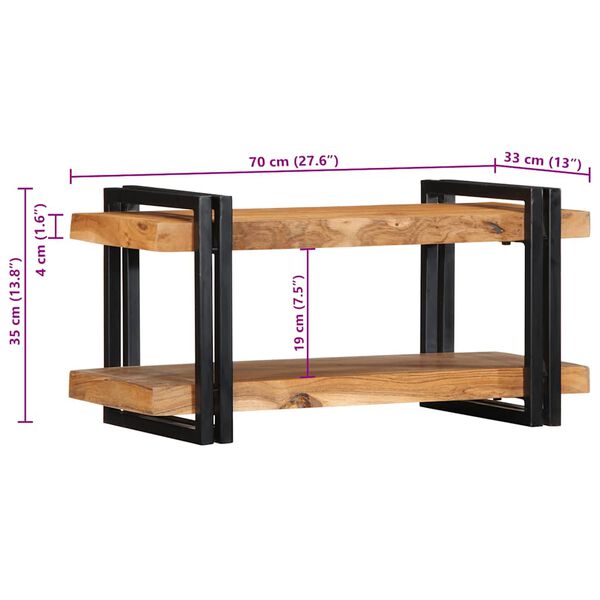 vidaXL Ράφι τοίχου 70x33x35 cm μασίφ ξύλο ακακίας