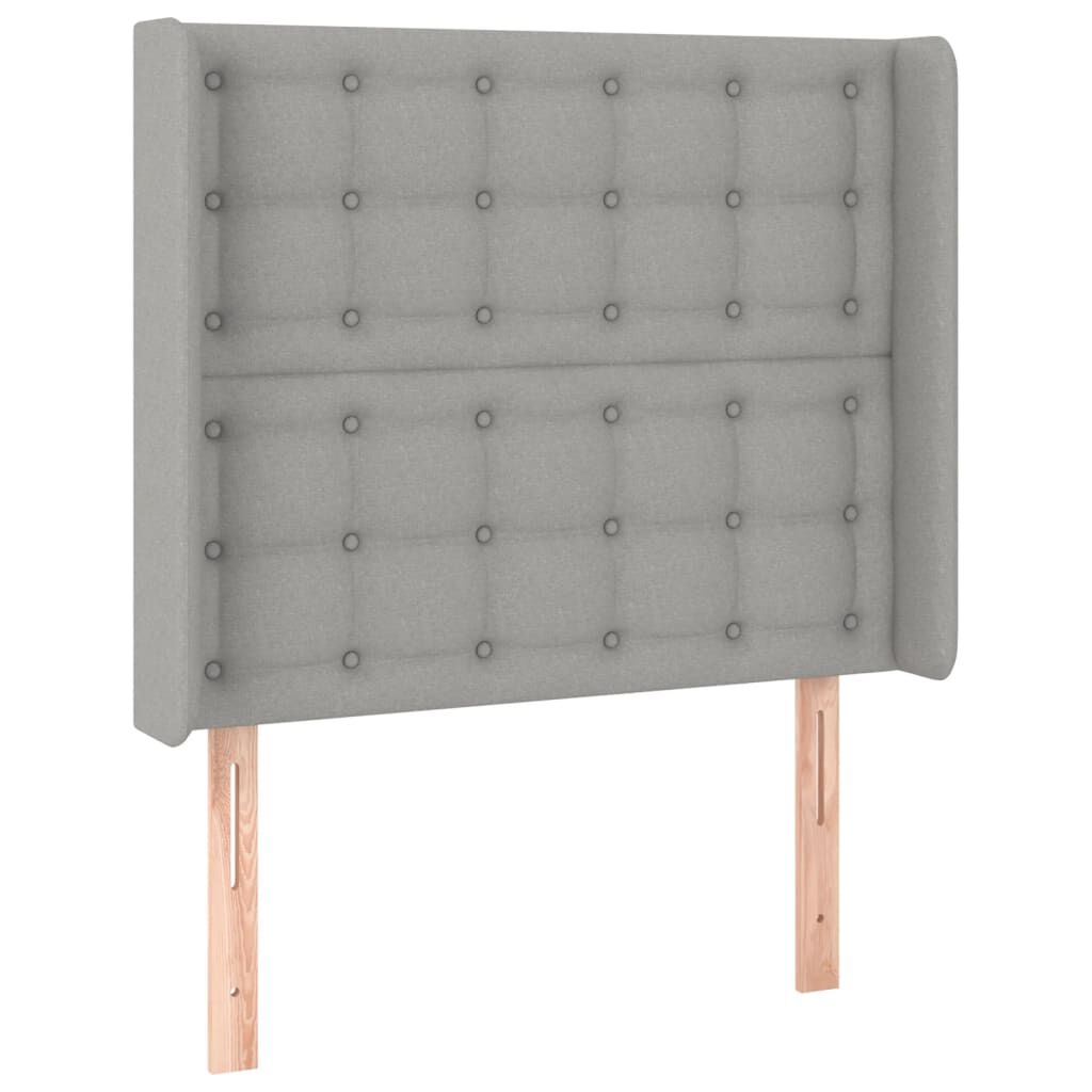 vidaXL Κρεβάτι Boxspring με Στρώμα & LED Αν.Γκρι 90x190 εκ. Υφασμάτινο