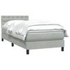 vidaXL Κρεβάτι Boxspring με Στρώμα Ανοιχτό Γκρι 80x210 εκ. Βελούδινο