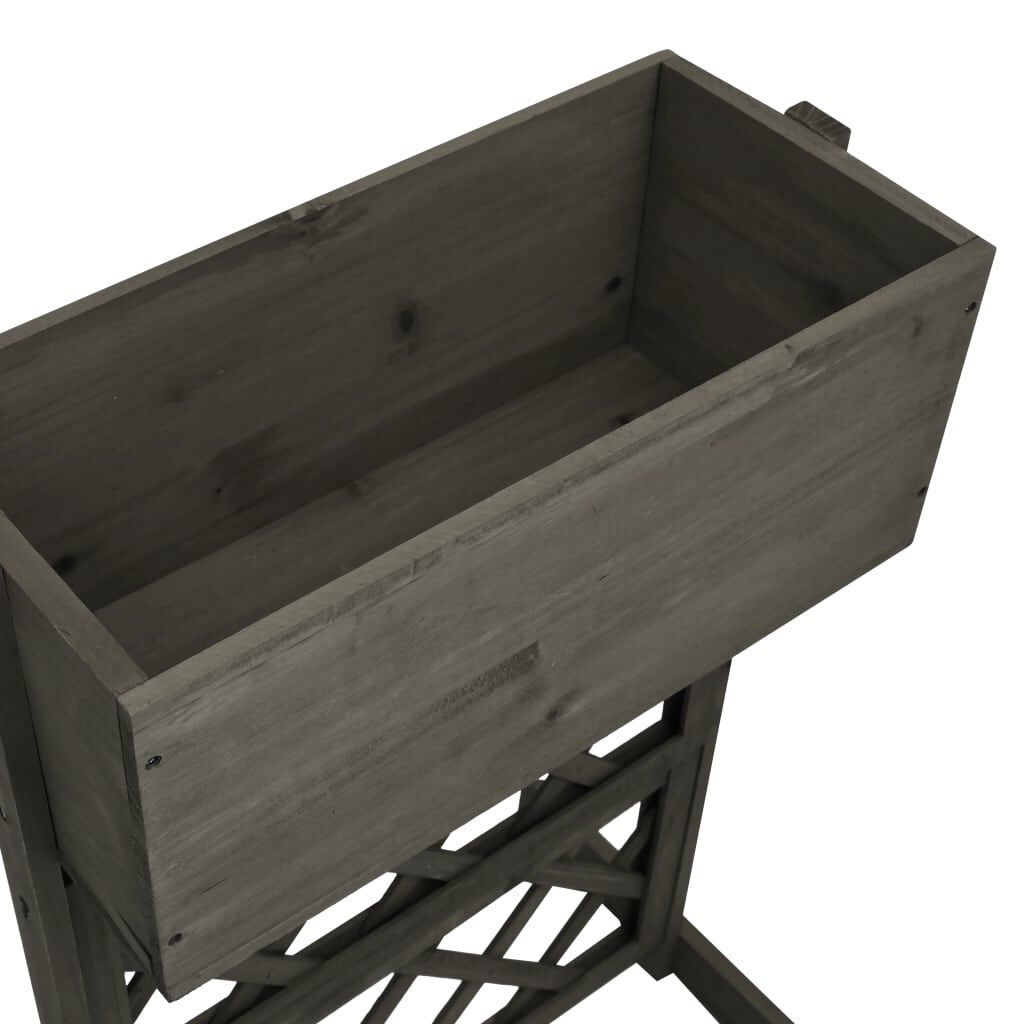 vidaXL Γλάστρα Κήπου με Καφασωτό Γκρι 45x30x74 εκ. Ξύλο Ελάτης
