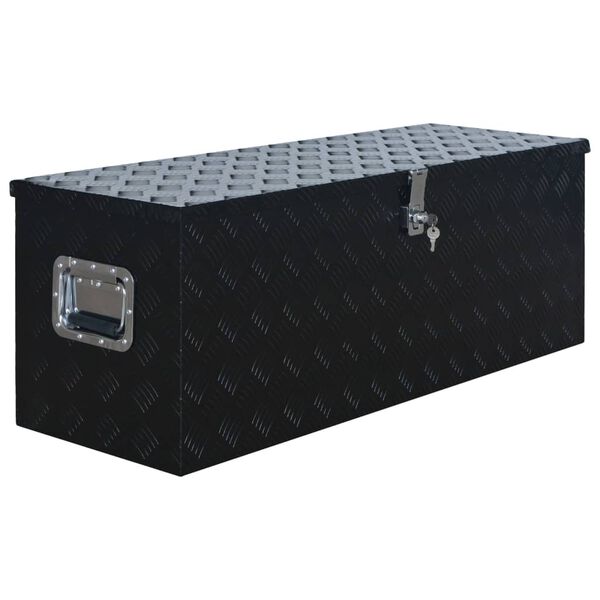 vidaXL Κουτί Αποθήκευσης Μαύρο 1085 x 370 x 400 χιλ. Αλουμινίου