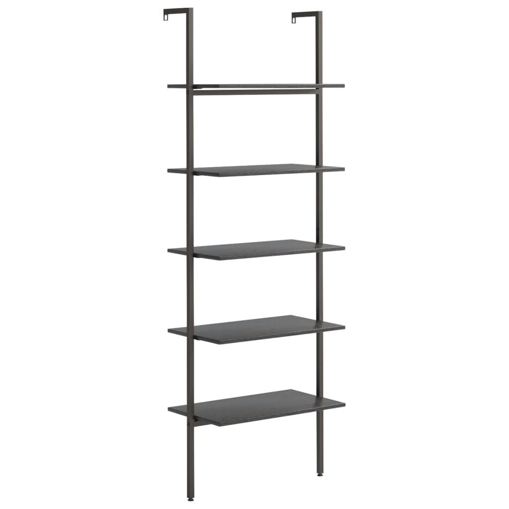 vidaXL Ραφιέρα Κεκλιμένη 5 Επιπέδων Μαύρη 64x35x185 εκ.