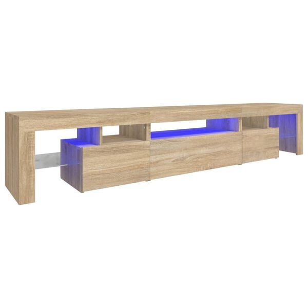 vidaXL Έ&pi;&iota;&pi;&lambda;&omicron; &Tau;&eta;&lambda;&epsilon;ό&rho;&alpha;&sigma;&eta;&sigmaf; &mu;&epsilon; LED Sonoma &Delta;&rho;&upsilon;&sigmaf; 215x36,5x40 &epsilon;&kappa;.