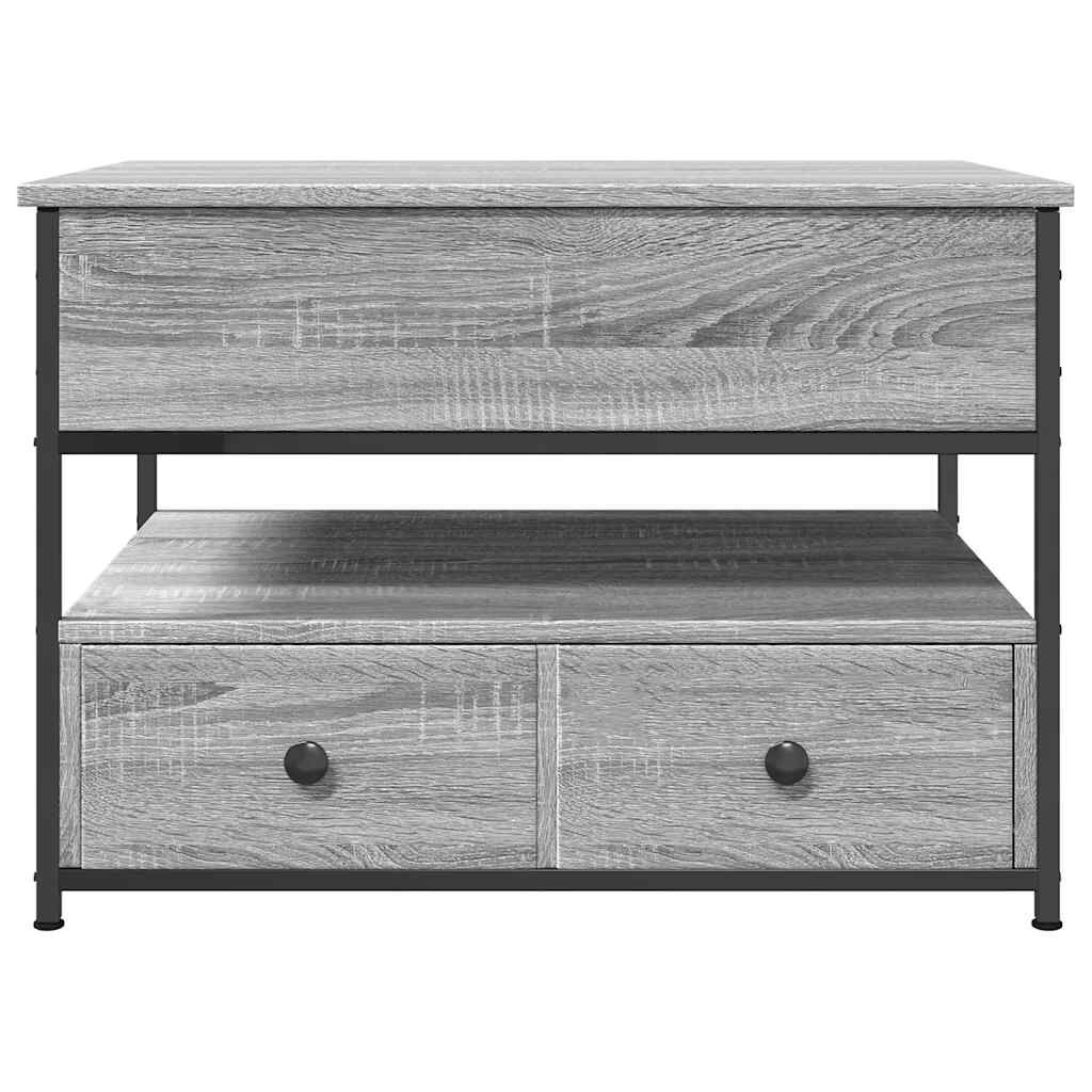 vidaXL Τραπεζάκι Σαλονιού Γκρι Sonoma 70x50x50 εκ. Επεξ. Ξύλο/Μέταλλο
