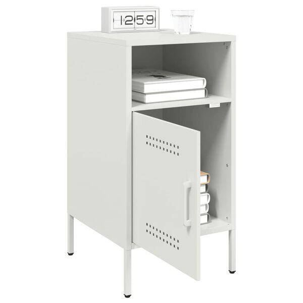 vidaXL Κομοδίνο Λευκό 36x39x68 εκ. από Χάλυβα