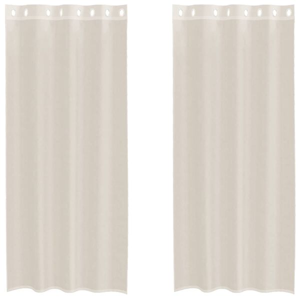 vidaXL Κουρτίνες Voile με ροδέλες 2 τεμάχια Κρεμ 140x245 εκ.