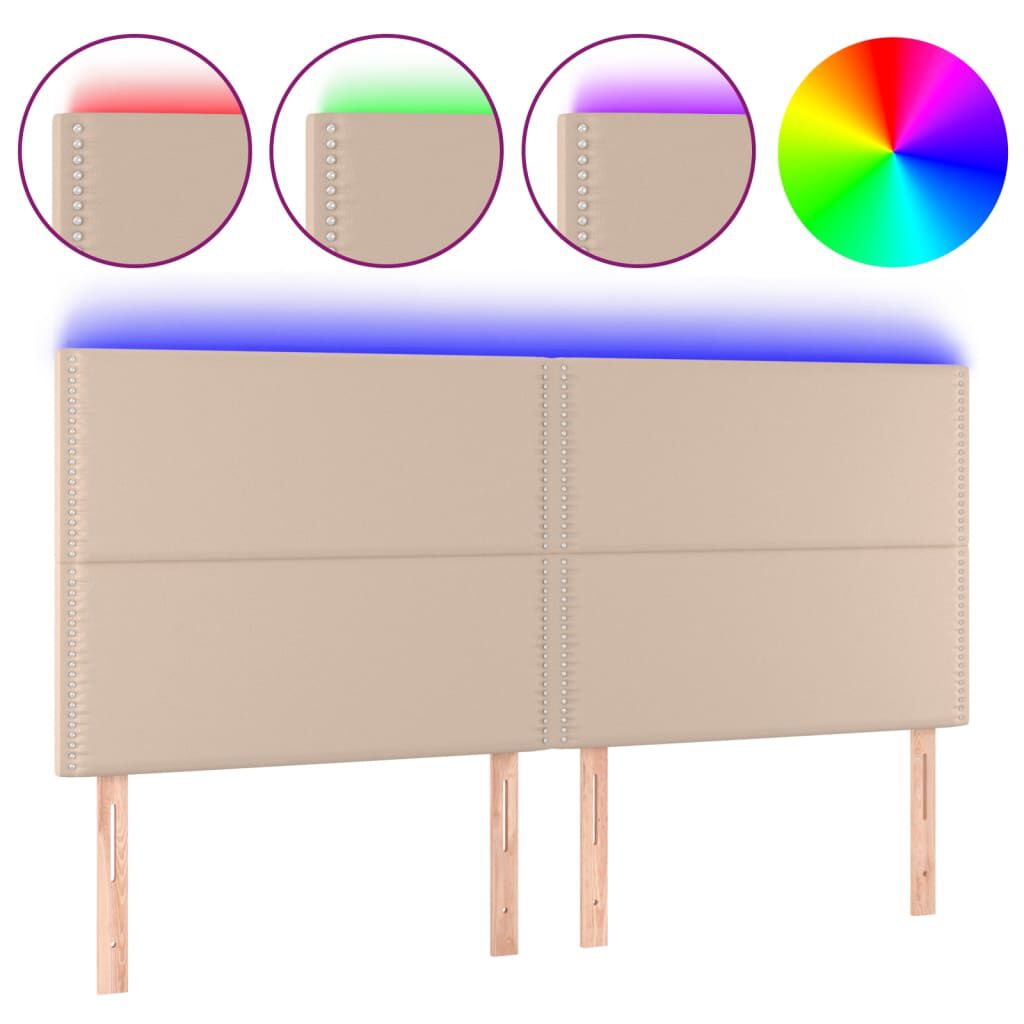 vidaXL Κεφαλάρι Κρεβατιού LED Καπουτσίνο 180x5x118/128 εκ
