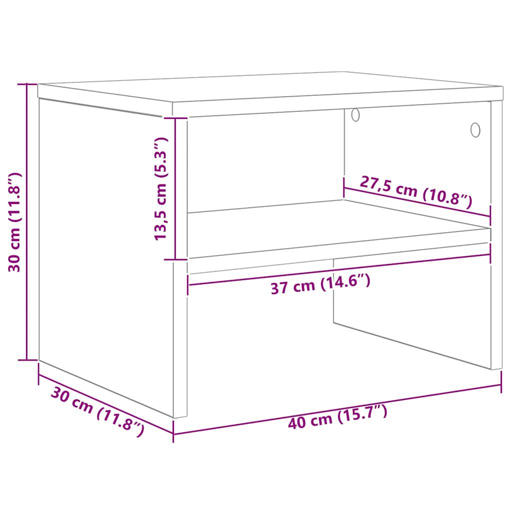 vidaXL Κομοδίνο Γκρι Sonoma 40x30x30 εκ. από Επεξεργασμένο Ξύλο