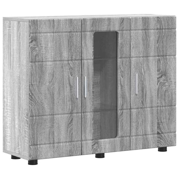 vidaXL Πλαϊνό γραφείο με ράφι με πόρτα Γκρι sonoma 55.5 x 29 x 100 εκ