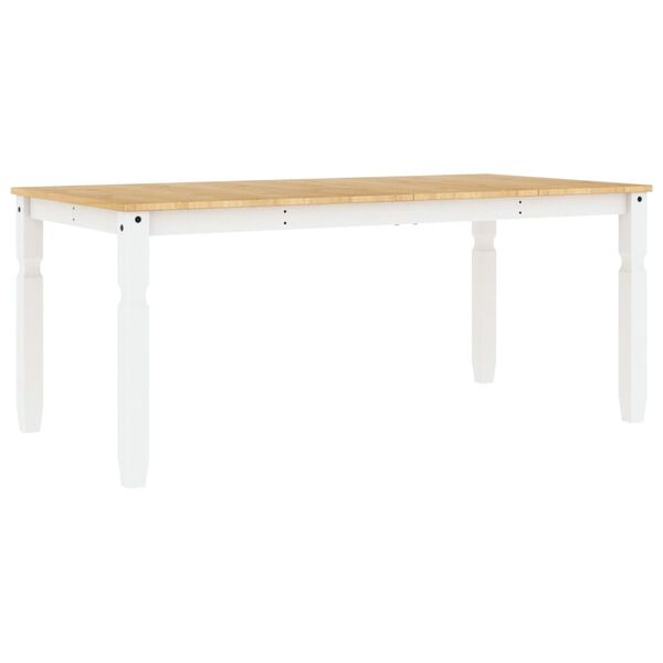 vidaXL Τραπεζαρία Corona Λευκό 180 x 90 x 75 εκ. από Μασίφ Ξύλο Πεύκου