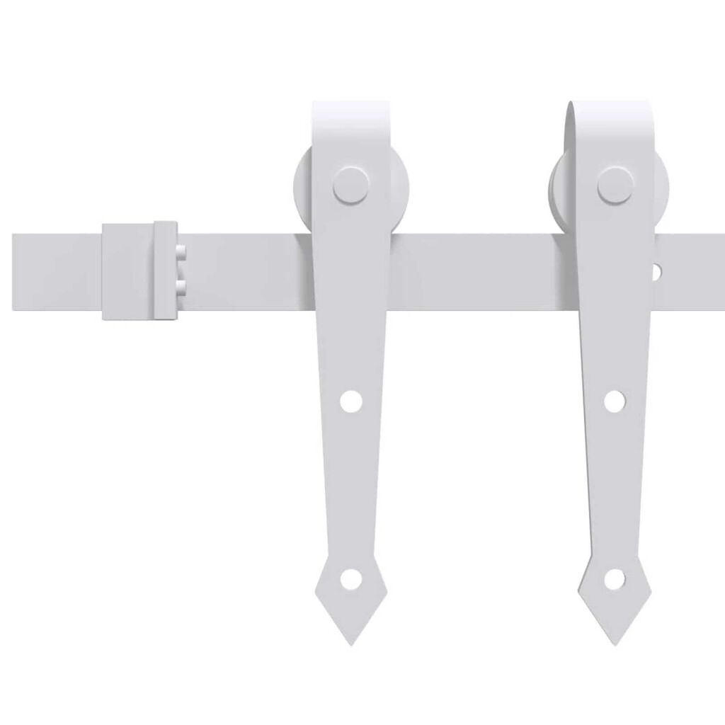 vidaXL Συρόμενη Πόρτα Λευκό 78 x 232 cm Μασίφ ξύλο πεύκου και χάλυβας