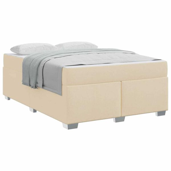 vidaXL Σκελετός Κρεβατιού Άλλο Κρεμ 140 x 200 cm ύφασμα