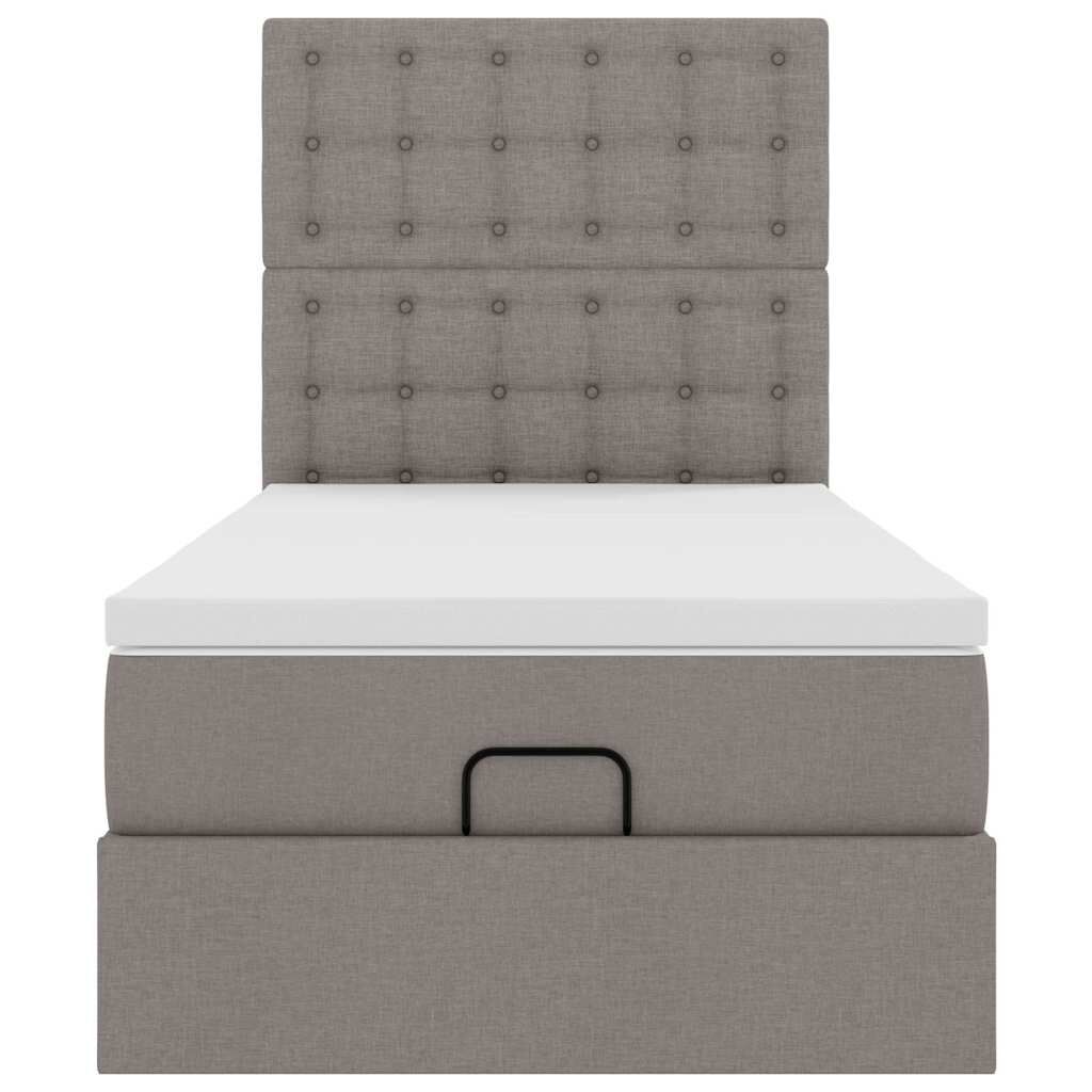 vidaXL Οθωμανικό κρεβάτι με στρώμα Taupe 100x200cm ύφασμα