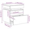 vidaXL Κομοδίνα με Φώτα LED 2 τεμ. Μαύρα 40x39x48,5 εκ.