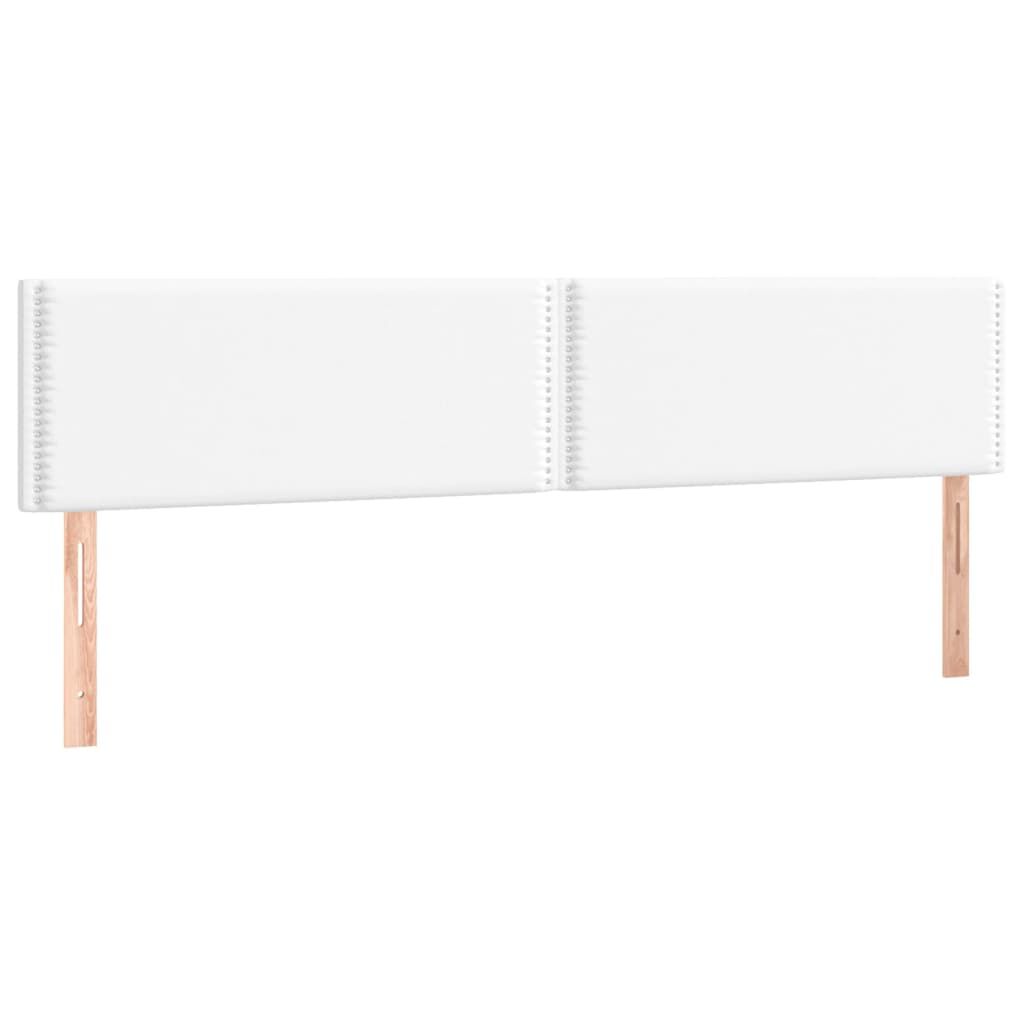 vidaXL Κρεβάτι Boxspring με Στρώμα Λευκό 160x200εκ.από Συνθετικό Δέρμα