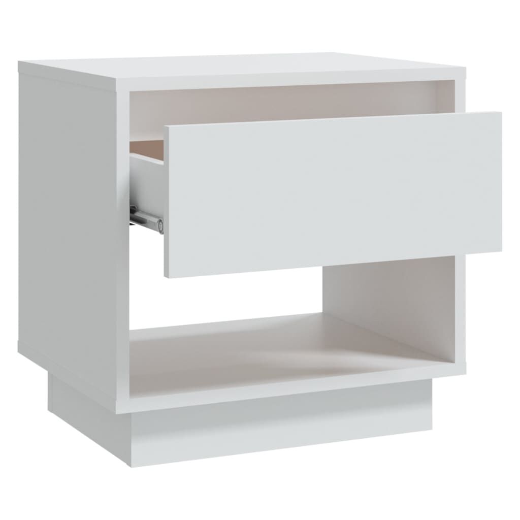 vidaXL Κομοδίνο Λευκό 45 x 34 x 44 εκ. από Μοριοσανίδα