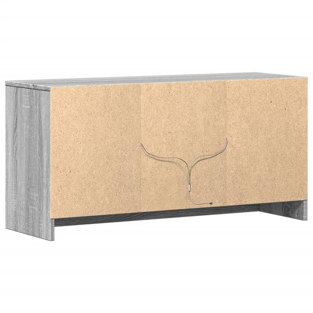 vidaXL Έπιπλο Τηλεόρασης με LED Γκρι Sonoma 100x34x50 εκ. Επεξ. Ξύλο