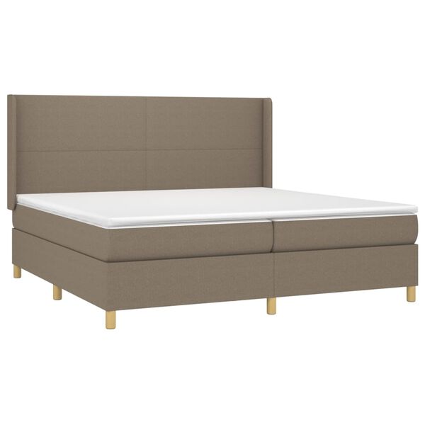 vidaXL &Kappa;&rho;&epsilon;&beta;ά&tau;&iota; Boxspring &mu;&epsilon; &Sigma;&tau;&rho;ώ&mu;&alpha; Taupe 200x200 &epsilon;&kappa;. &Upsilon;&phi;&alpha;&sigma;&mu;ά&tau;&iota;&nu;&omicron;