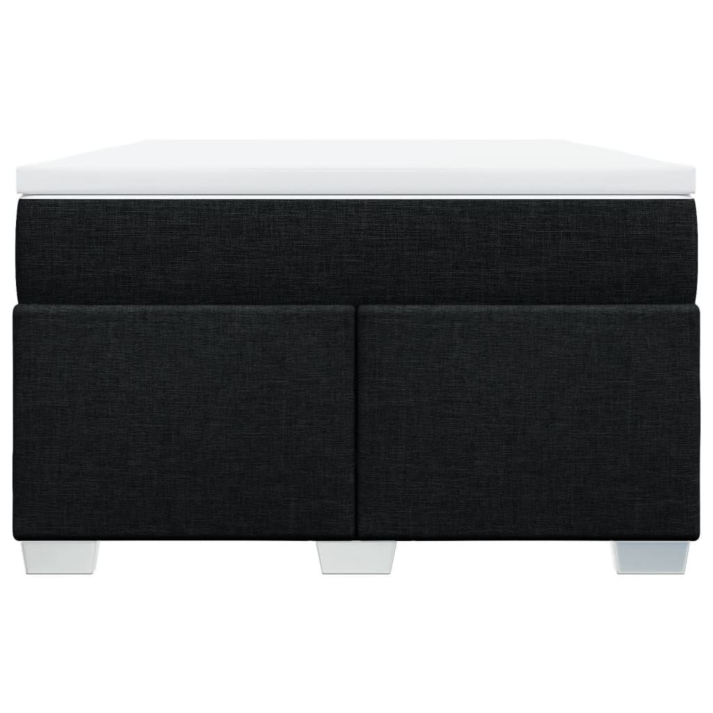vidaXL Κρεβάτι Boxspring με Στρώμα Μαύρο 120x190 εκ. Υφασμάτινο