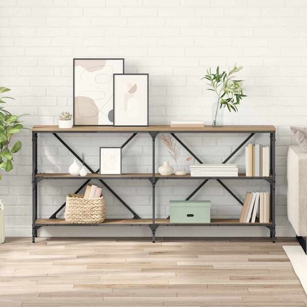 vidaXL Τραπέζι κονσόλας με ράφι Artisan Oak 160 x 30 x 75 εκ