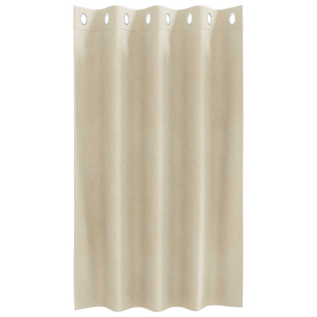 vidaXL Κουρτίνες με κουρτίνες 2 pcs Κρεμ 140 x 140 cm Βελούδο