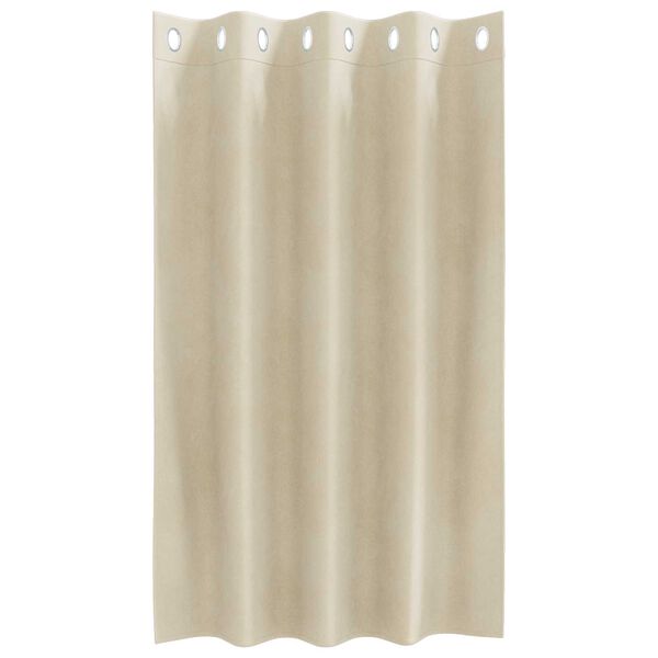vidaXL Κουρτίνες με κουρτίνες 2 pcs Κρεμ 140 x 140 cm Βελούδο