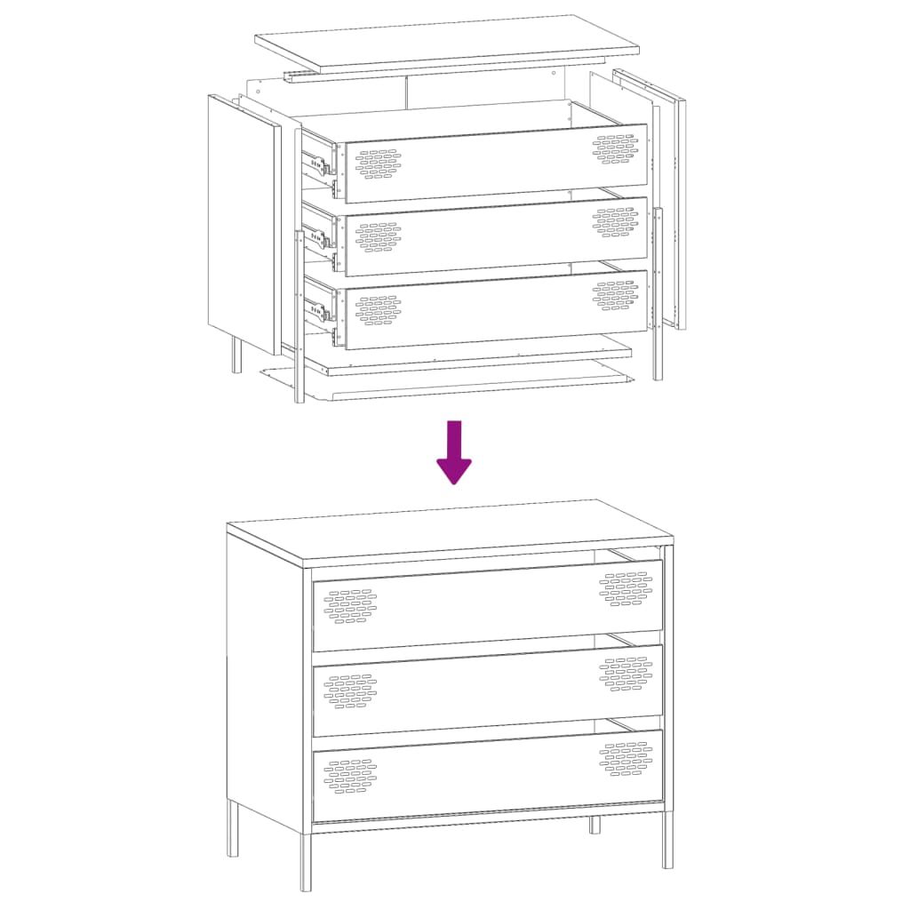 vidaXL Ντουλάπι Ανθρακί 68x39x58,5 εκ. από Χάλυβα Ψυχρής Έλασης