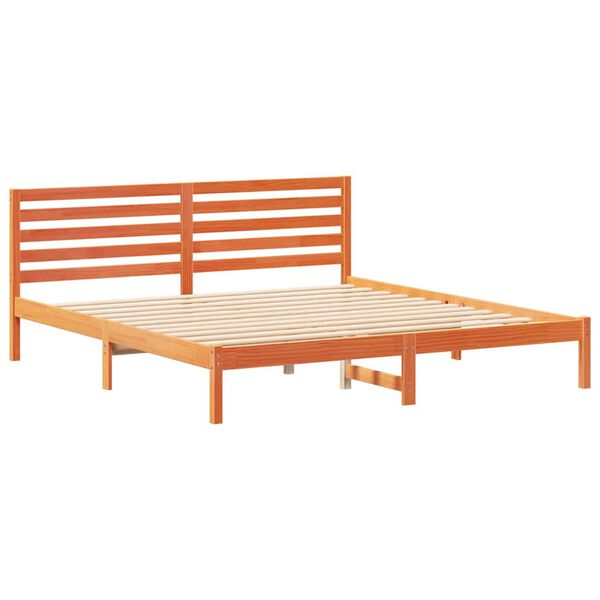 vidaXL Σκελετός Κρεβατιού Καφέ κεριού 180 x 200 cm Μασίφ ξύλο πεύκου