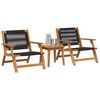 vidaXL Κήπου Καρέκλες με Τραπέζι 3 pcs Μαύρο 45 x 45 x 40 cm