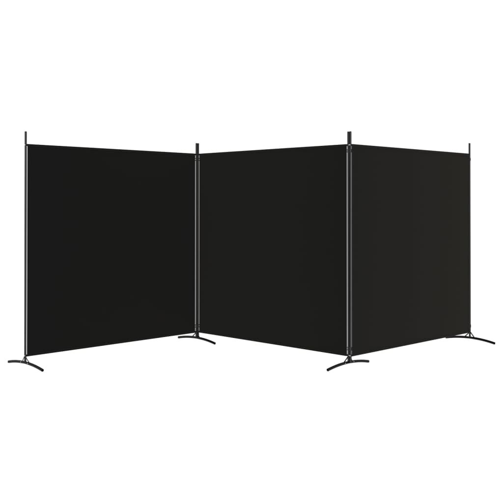vidaXL Διαχωριστικό Δωματίου με 3 Πάνελ Μαύρο 525x180 εκ. από Ύφασμα