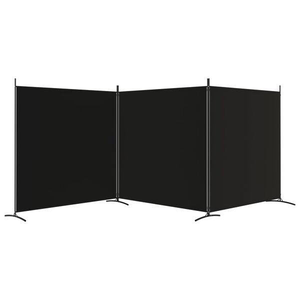 vidaXL Διαχωριστικό Δωματίου με 3 Πάνελ Μαύρο 525x180 εκ. από Ύφασμα