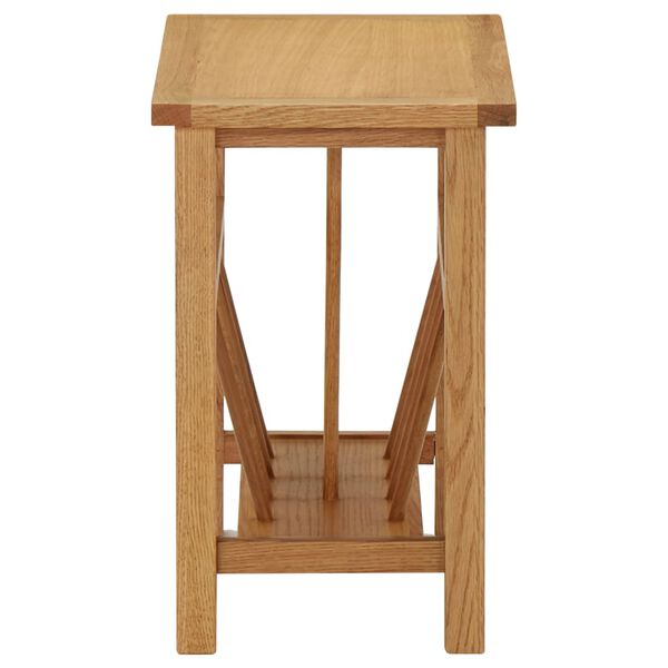 vidaXL Τραπεζάκι με Θήκη Περιοδικών 45 x 27 x 42 εκ. Μασίφ Ξύλο Δρυός