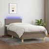 vidaXL &Kappa;&rho;&epsilon;&beta;ά&tau;&iota; Boxspring &mu;&epsilon; &Sigma;&tau;&rho;ώ&mu;&alpha; & LED Taupe 100x200 &epsilon;&kappa;. &Upsilon;&phi;&alpha;&sigma;&mu;ά&tau;&iota;&nu;&omicron;
