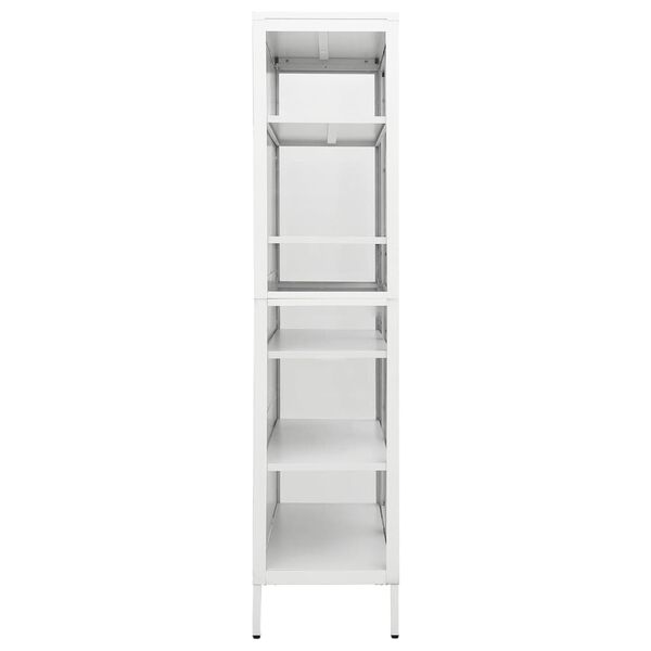 vidaXL Ντουλάπα Βιτρίνας Λευκή 90 x 40 x 180 εκ. Ατσάλι / Ψημένο Γυαλί