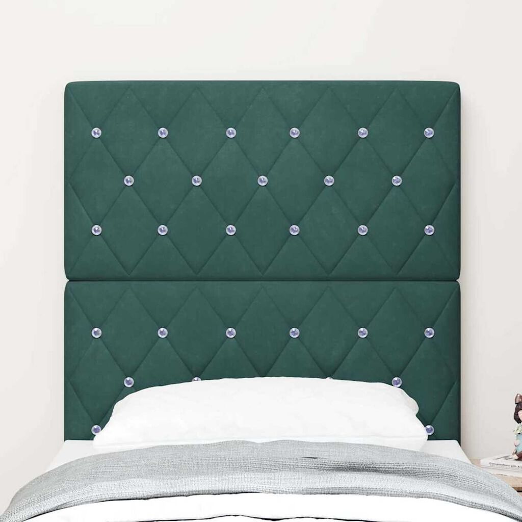 vidaXL Βελούδινο Κεφαλάρι Argyle Σκούρο πράσινο 80 cm Βελούδο
