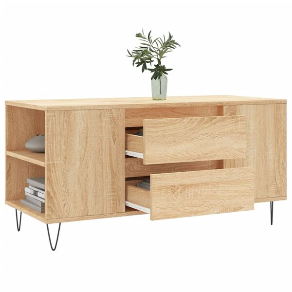 vidaXL Τραπεζάκι Σαλονιού Sonoma Δρυς 102x44,5x50 εκ. Επεξεργ. Ξύλο
