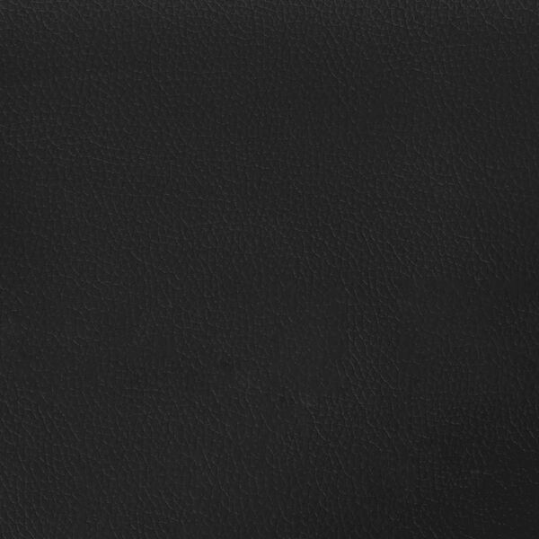 vidaXL Οθωμανικό κρεβάτι με στρώματα & LEDs Μαύρο Faux Leather