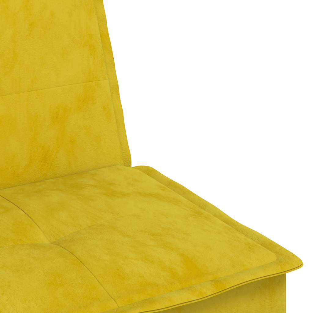 vidaXL Καναπές Κρεβάτι Γωνιακός Κίτρινος 255 x 140 x 70 εκ. Βελούδινος