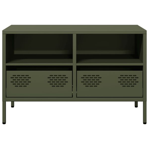vidaXL Έπιπλο Τηλεόρασης Λαδί 68 x 39 x 43,5 εκ. Χάλυβας Ψυχρής Έλασης