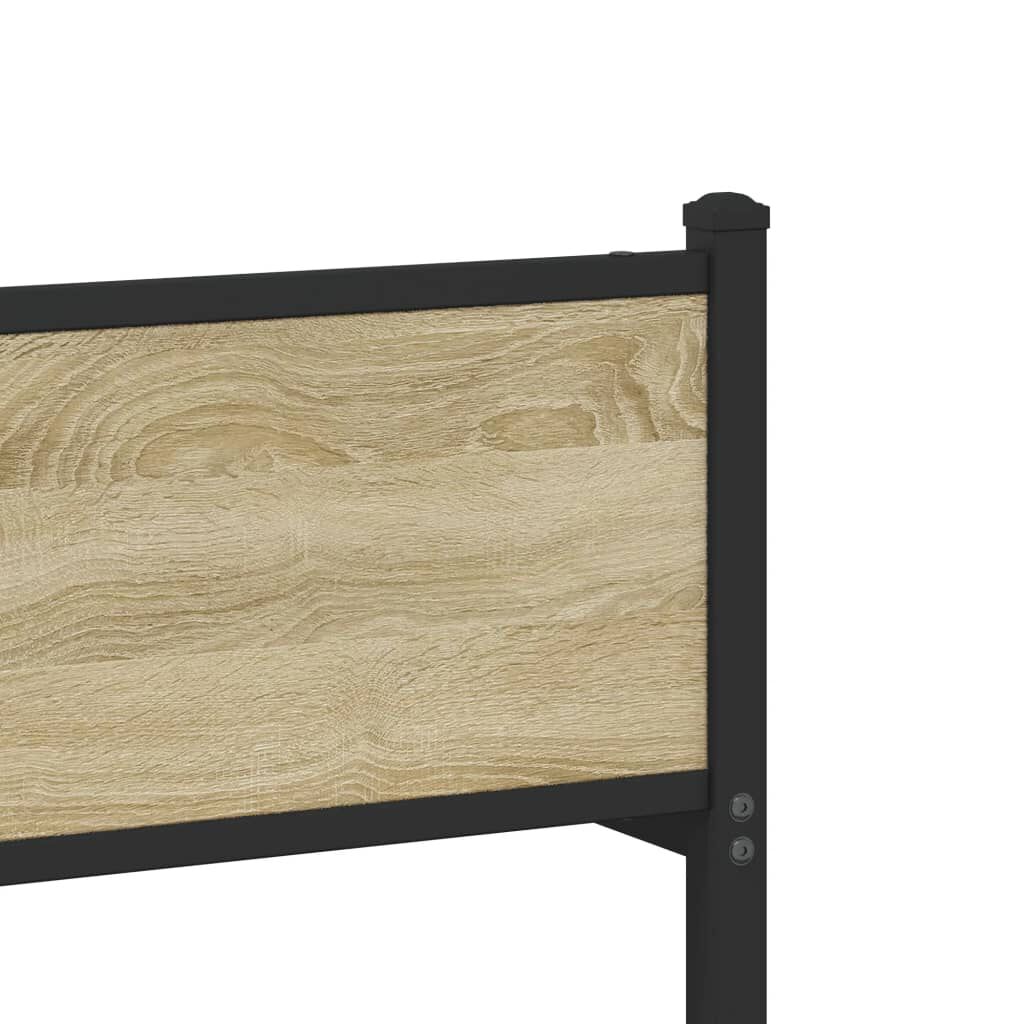 vidaXL Σκελετός Κρεβ. Χωρίς Στρώμα Sonoma Δρυς 75x190 εκ. Μεταλλικό