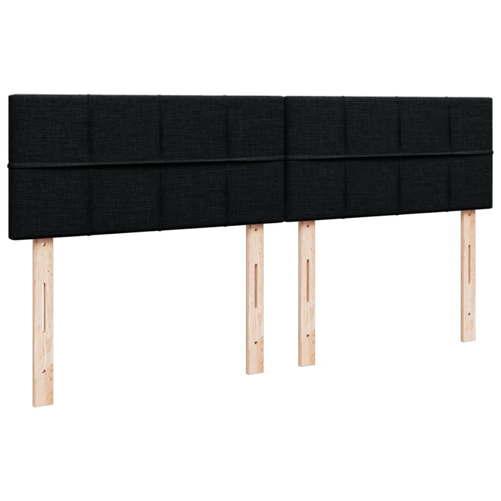 vidaXL Κρεβάτι Boxspring με Στρώμα Μαύρο 180x200 εκ. Υφασμάτινο