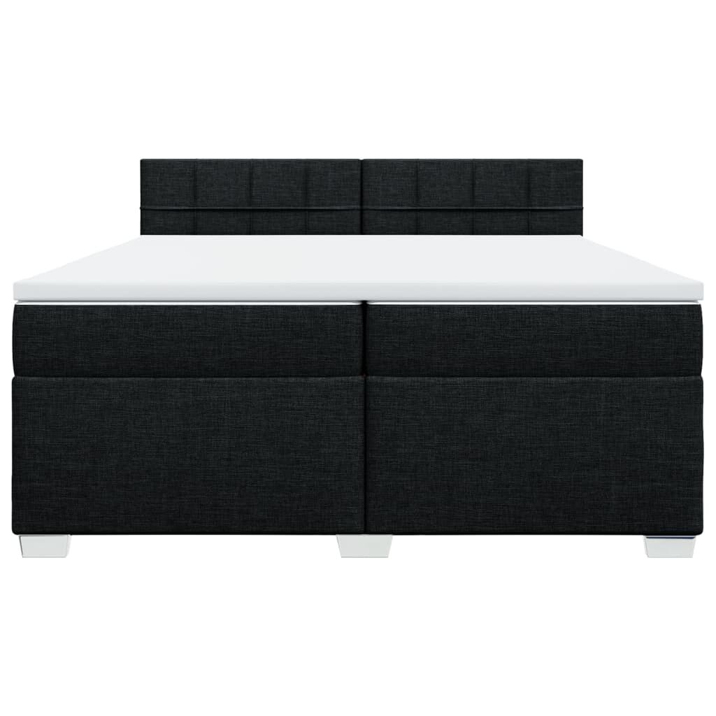 vidaXL Κρεβάτι Boxspring με Στρώμα Μαύρο 200x200 εκ. Υφασμάτινο